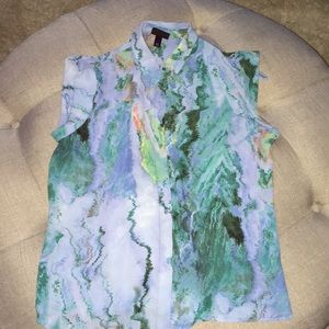 🤩sheer aqua blouse